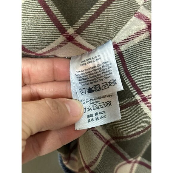 Eddie Bauer Men's Medium Flannel Lined Denim Button-Up Collared LS Shirt - Picture 10 of 11